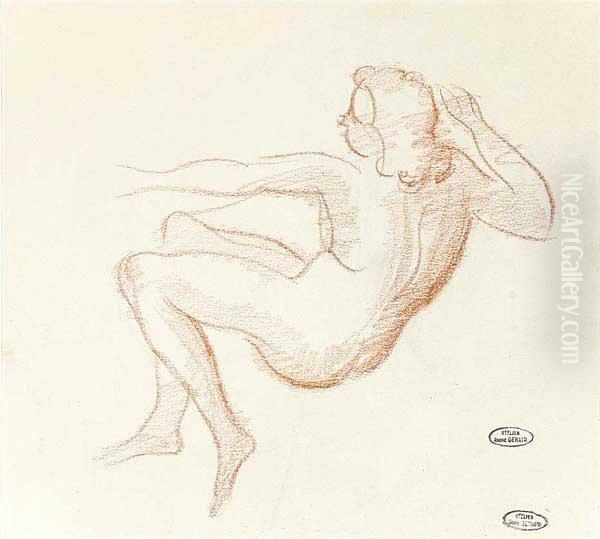 Femme Nue Debout Oil Painting by Andre Derain