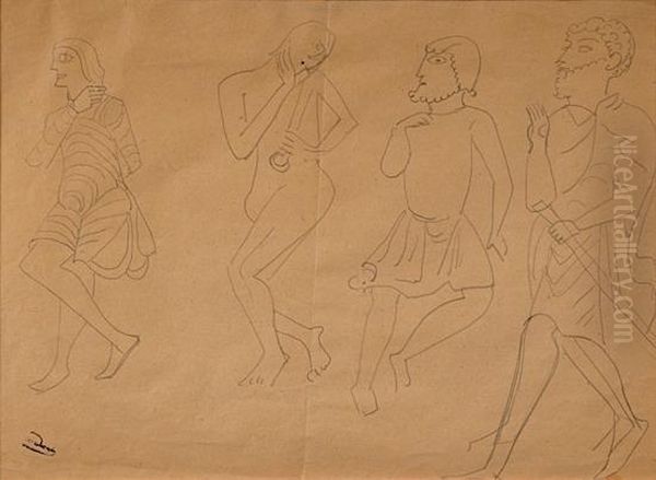 Etude Pour Un Costume De Theatre Oil Painting by Andre Derain