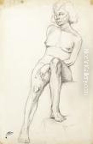 Seated Model Oil Painting by Andre Derain