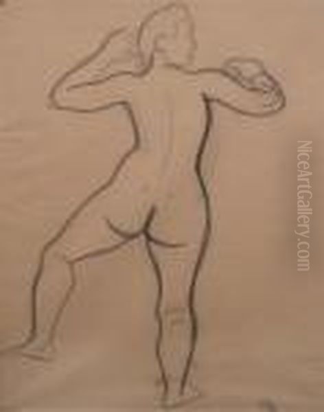 Standing Nude Oil Painting by Andre Derain