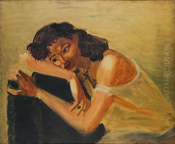 Femme Accoudee Oil Painting by Andre Derain