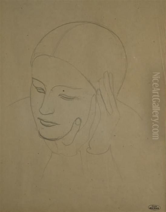 Femme Pensive Oil Painting by Andre Derain