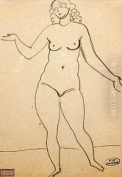 Modele Nu Debout Oil Painting by Andre Derain