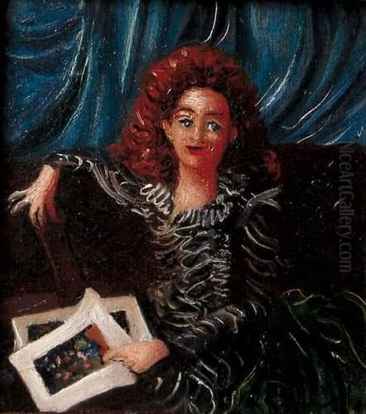 Portrait De L'actrice Gaby Sylvia Oil Painting by Andre Derain