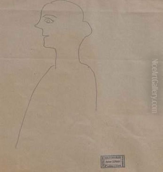 Jeune Femme De Profil Oil Painting by Andre Derain