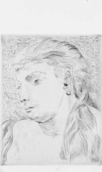 [tete De Femme Avec Une Tresse] Oil Painting by Andre Derain