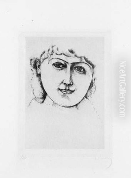 [tete De Femme De Face] Oil Painting by Andre Derain