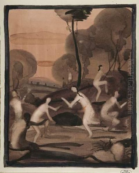 Nymphes Dans Un Paysage. 1942 Oil Painting by Andre Derain