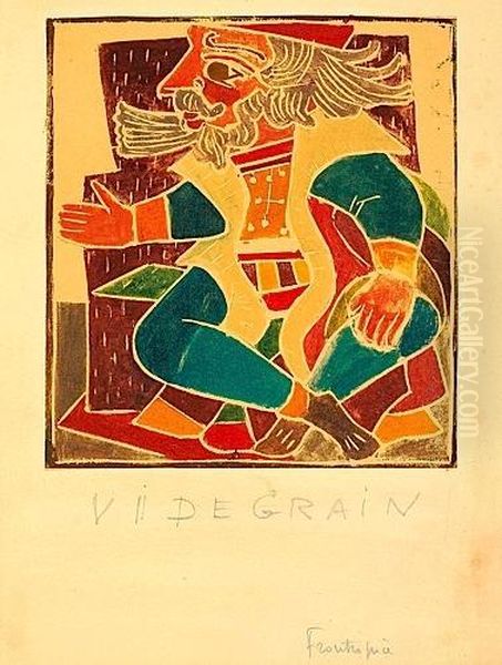 Volume (350 X 282), Relie, 
Compose De 243 Pages De Velin D'archessous Couverture De Parchemin. Oil Painting by Andre Derain