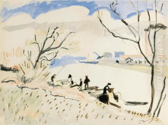 La Seine A Nanterre Oil Painting by Andre Derain