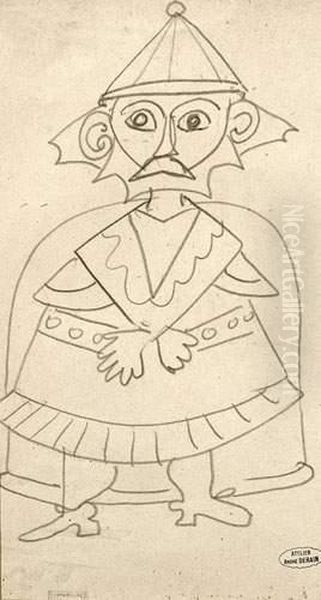 Personnage.
 Cachet D'atelier En Bas A Droite. Oil Painting by Andre Derain