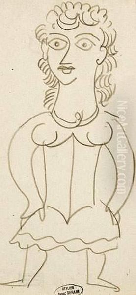 Personnage.
 Cachet D'atelier En Bas A Droite. Oil Painting by Andre Derain