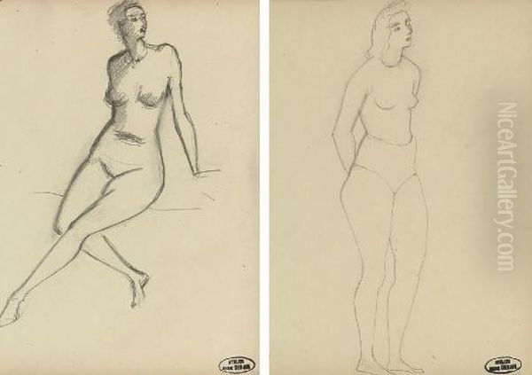 Femme Nue Assise Aux Jambes Croisees Oil Painting by Andre Derain