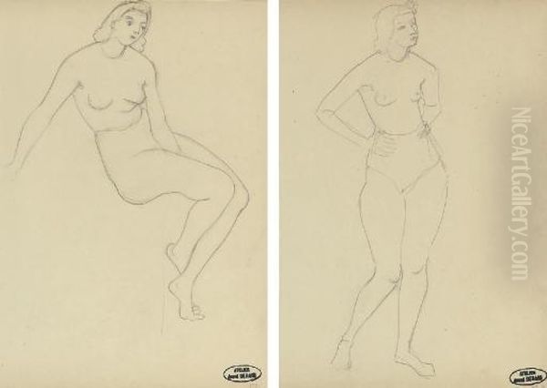 Femme Nue Assise Aux Pieds Croises Oil Painting by Andre Derain