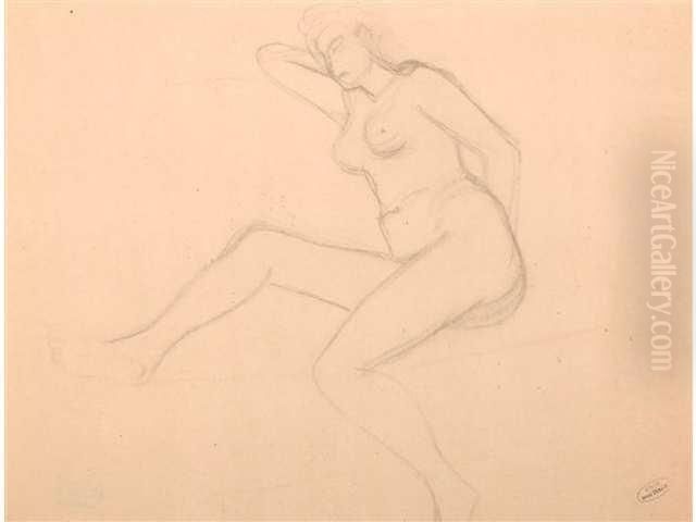 Nu Assis Oil Painting by Andre Derain