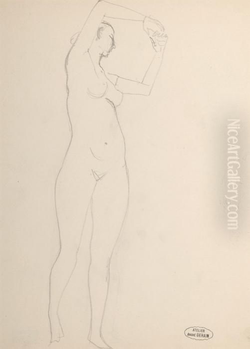Nu Debout Les Bras Leves Oil Painting by Andre Derain