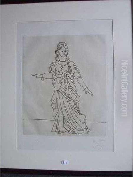 Personnage A L'antique Gravure Oil Painting by Andre Derain