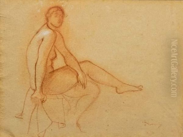 Nu Assis Oil Painting by Andre Derain