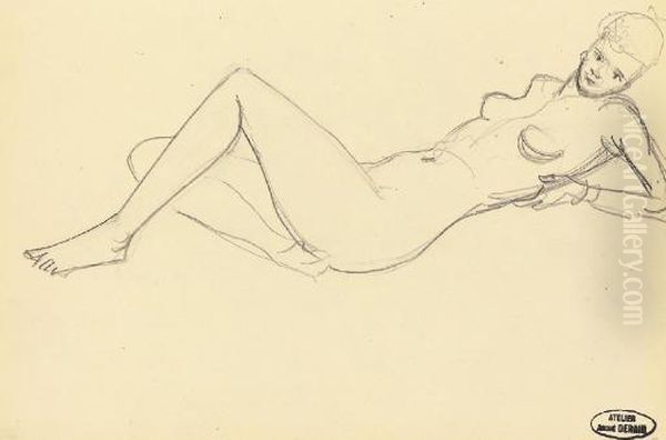 Nue Allongee Oil Painting by Andre Derain