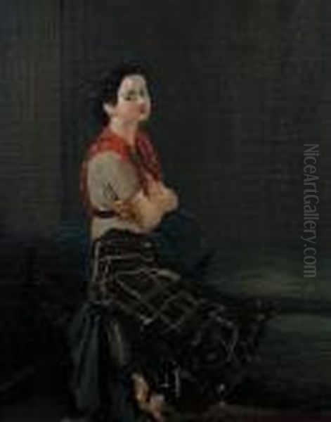 Seated Girl With Folded Arms Oil Painting by Andre Derain