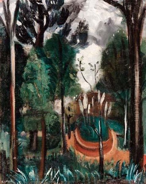 Paesaggio Nei Dintorni Di Castel Gandolfo - (1920-21) Oil Painting by Andre Derain