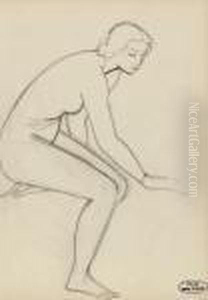 Femme Nue Assise Oil Painting by Andre Derain