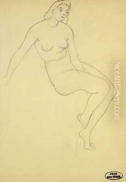 Femme Assise Oil Painting by Andre Derain