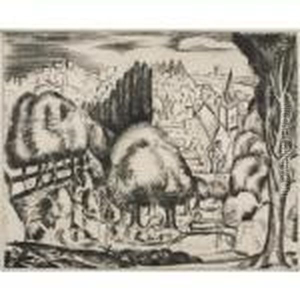 Landscape In The Italian Manner (adhemar 49) Oil Painting by Andre Derain