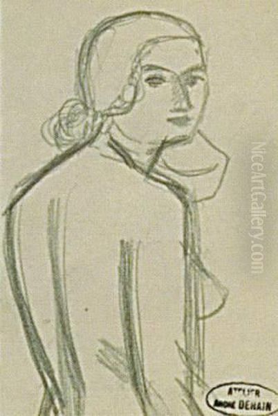 Jeune Femme En Buste De Trois-quarts Dos Oil Painting by Andre Derain