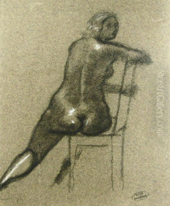 Seated Nude Oil Painting by Andre Derain