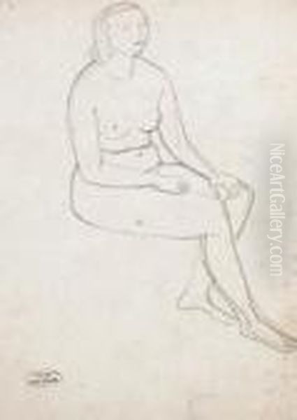 Nu Assis. Oil Painting by Andre Derain