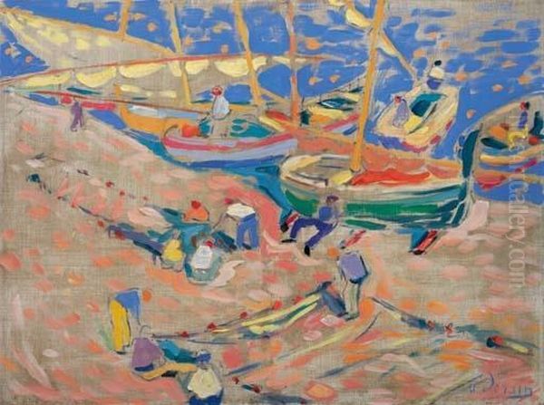 Bateaux A Collioure Oil Painting by Andre Derain