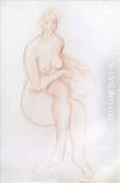 Nue Assise Oil Painting by Andre Derain