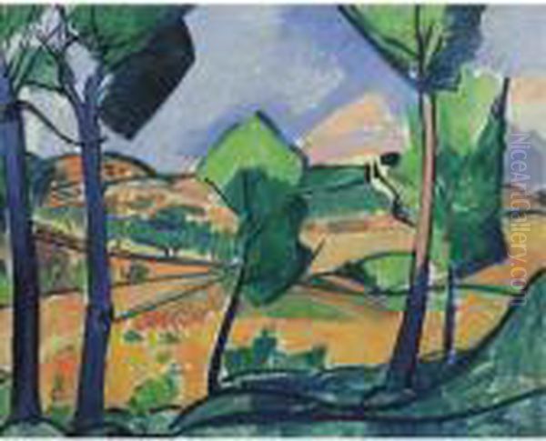 Paysage Provencal Oil Painting by Andre Derain