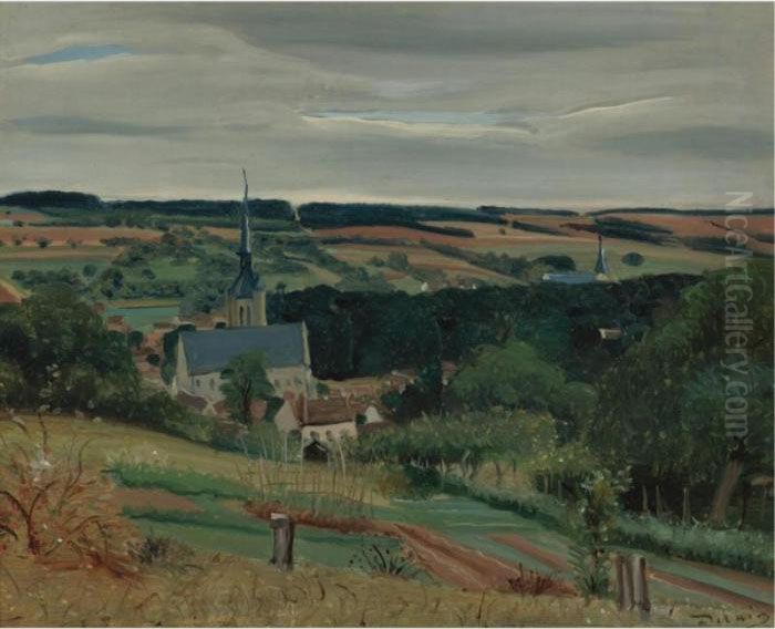 Vue De Donnemarie-en-mantois Oil Painting by Andre Derain