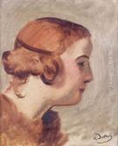 Tete De Femme De Profil, Circa 1932 Oil Painting by Andre Derain