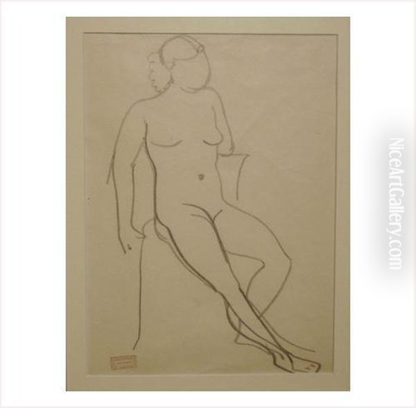 Nu Assis Oil Painting by Andre Derain