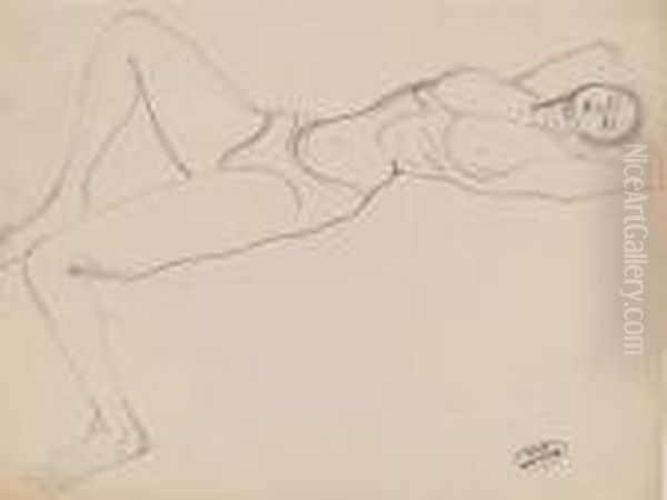 Femme Nue Allongee Oil Painting by Andre Derain