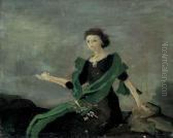 Portrait De Mme Harriman Oil Painting by Andre Derain