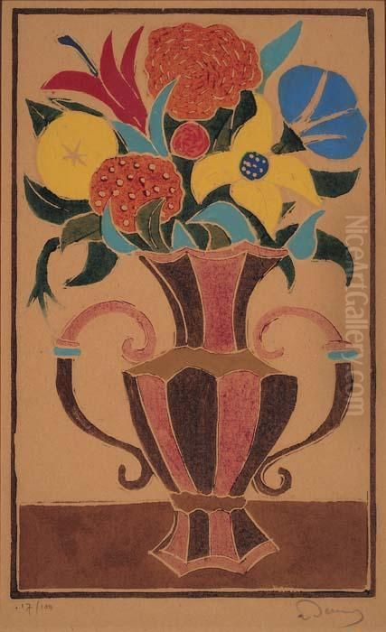 Bouquet De Fleurs Dans Un Vase Oil Painting by Andre Derain
