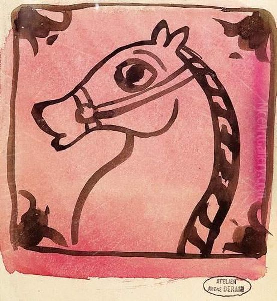 Cheval Et Ecoincons Oil Painting by Andre Derain