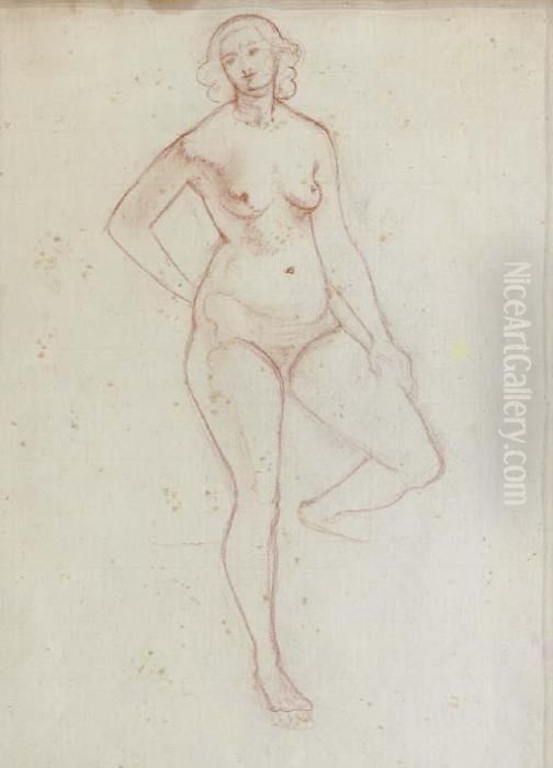 Standing Nude Oil Painting by Andre Derain