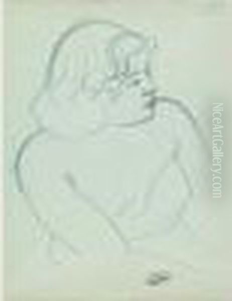 Modele En Buste De Trois-quarts Oil Painting by Andre Derain