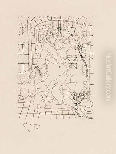 Akt In Ketten Oil Painting by Andre Derain