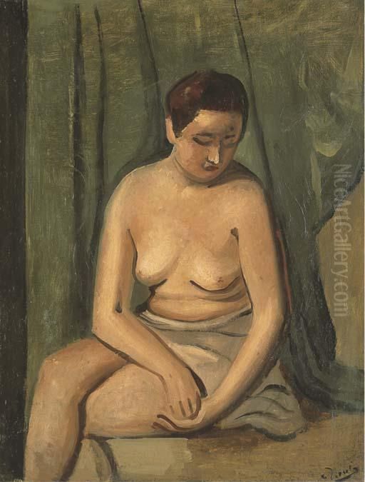 Femme Nue Assise Oil Painting by Andre Derain