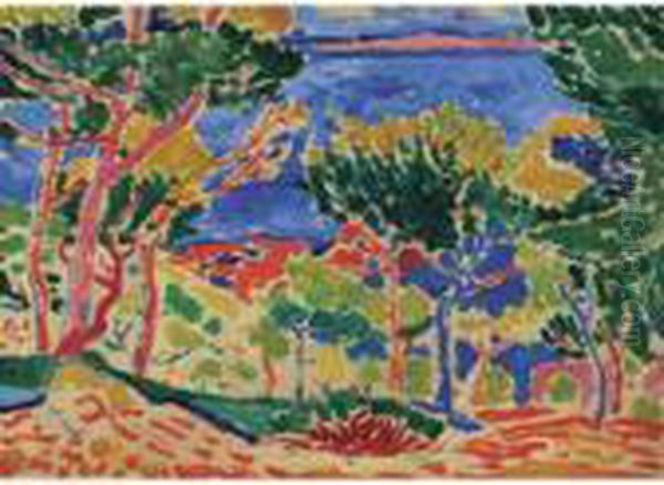 Paysage A L'estaque Oil Painting by Andre Derain