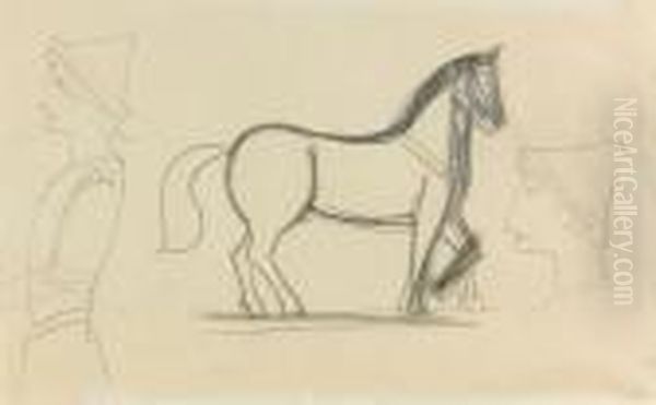 Pferd Und Clown. Oil Painting by Andre Derain