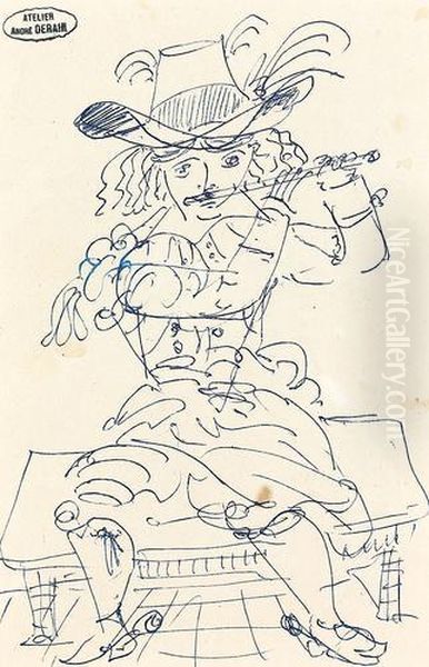 Pfeifer In Fasnachtskostum. Oil Painting by Andre Derain