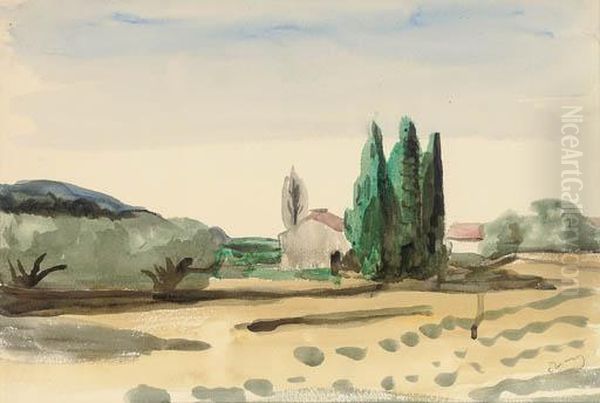 La Ferme Aux Peupliers Oil Painting by Andre Derain