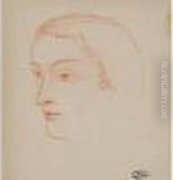  Tete Feminine De Trois-quarts  Oil Painting by Andre Derain